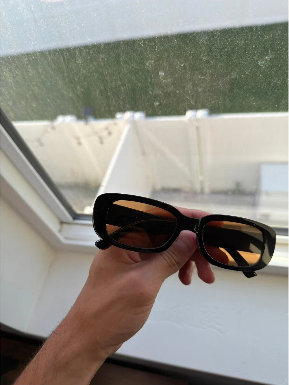 Black Frame Tea Lenses Sunglasses A-95